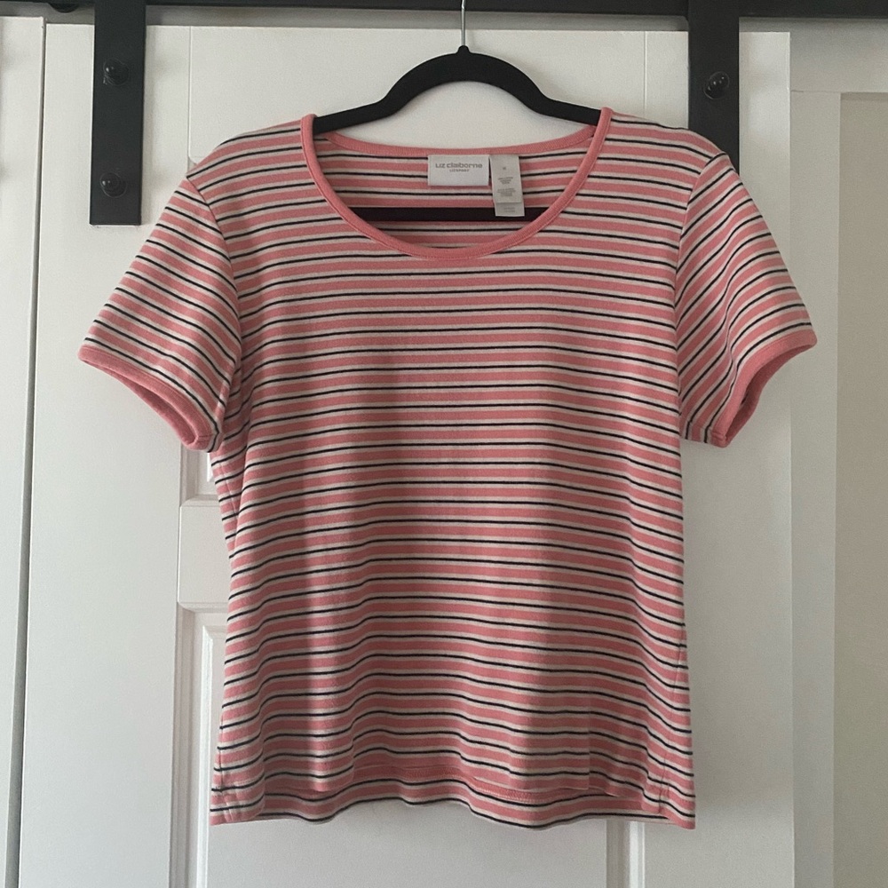 Vintage Liz Claiborne cotton striped tshirt